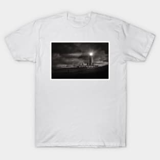 The Lit Lighthouse Lamp Beam - Mull of Galloway lighthouse, Scotland T-Shirt